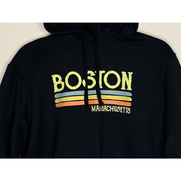 BOSTON MASSACHUSETTS Vintage Travel Hoodie SIZE MEDIUM - Picture 2 of 4